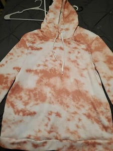 ladies tie dye hoodie Salmon Pink Size Xlargel NWT Pullover Sweatshirt - Picture 1 of 6