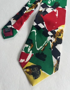 Vintage PAUL SMITH Silk Neck Tie Abstract Multicolor Rastafari LONDON ENGLAND - Bild 1 von 5