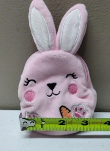 Fluffy Coin Purse And Clip Bunny pink  Rabbit Plush - Picture 1 of 12