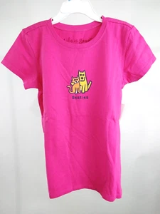 Life is Good Girl Short Sleeve Vintage Crusher Tee Besties Pink Size 7-8 56652 - Picture 1 of 9