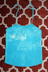 Girl's Gap Kids Stretch Tie-dye Aqua halter top w/rhinestone star Sz XXL (14-16) - Picture 1 of 5