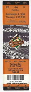 1999 Tampa Bay Rays @ Baltimore Orioles Full Ticket Cal Ripken Jr Career HR #400 - Picture 1 of 1