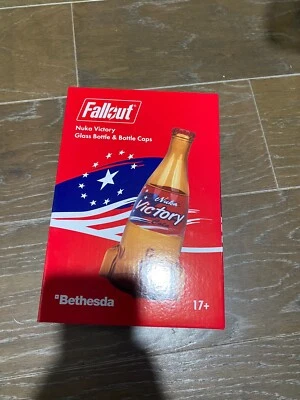 Fallout Nuka Cola Victory Glass Bottle & 10 Bottle Caps New- Ready To Ship - Image 1 of 4