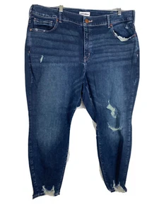 Pantalones de mezclilla Lane Bryant 26 Flex Magic cintura calce curvilíneo tiro alto ajustados desgastados - Imagen 1 de 11