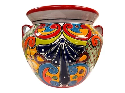 Maceta Talavera Michoacana cerámica mexicana pintada a mano decoración del hogar 15" Foto 1 de 4