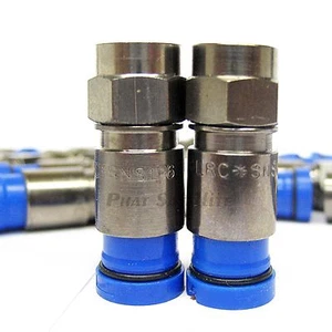 BELDEN SNS1P6 RG6 Coaxial Cable 21mm BLUE COMPRESSION Fitting F-CONNECTORS 20pc - Picture 1 of 1