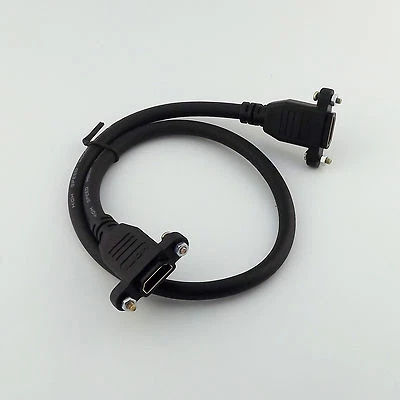 HDMI-compatible 1.4 Female to Female Socket Panel Mount Extension Adapter Cable - Image 1 of 4