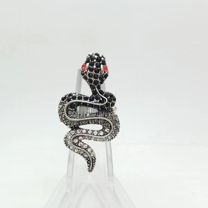Retro Schlangenring verstellbar Strass Python Ring Männer Frauen Punk 800153 - Bild 1 von 5