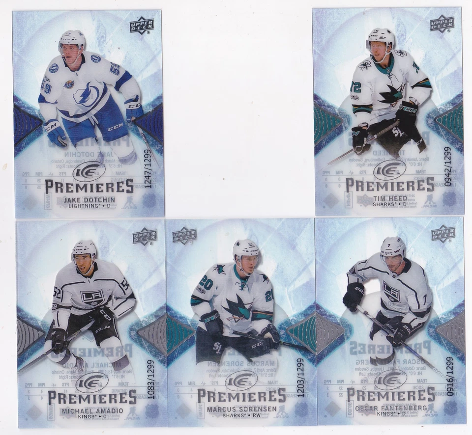 17-18 UD Ice Tim Heed /1299 Rookie Premieres Sharks Upper Deck  2017 - Image 1 of 1