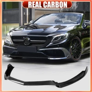 For Mercedes C217 S500 S550 Sport Coupe 14-17 REAL CARBON FRONT BUMPER LIP CHIN - Picture 1 of 12