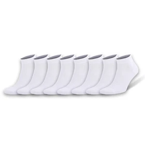 White Ankle Socks for Men Bamboo 8 Pairs with Gift Box - Picture 1 of 5
