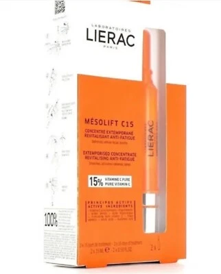Lierac Paris MESOLIFT C15 Revitalizing Anti-Fatigue 15% Vitamin C 2x15ml Vials - Image 1 of 4