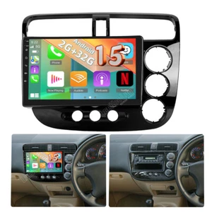 Android15 Apple Carplay Car Stereo Radio For Honda Civic 2001-2005 GPS Navi WIFI - Picture 1 of 21