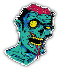 Zombie Head Blood Brain Cartoon Car Bumper Sticker Decal 4" x 5"