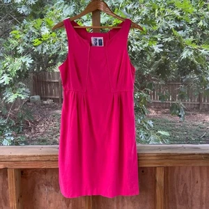 Anthropologie Edme & Esyllte Bright Pink Linen Blend Mini Dress Size 6 - Picture 1 of 8