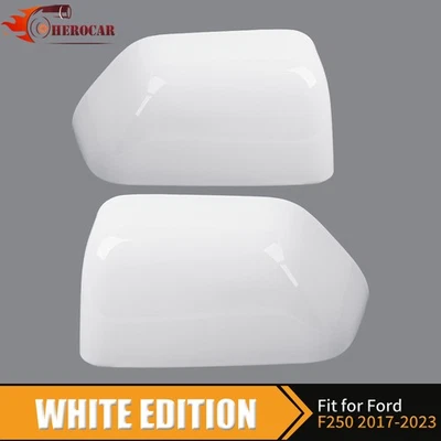 2x White Half Towing Mirror Covers For Ford F250 F350 F450 F550 Super Duty 2017+ - Image 1 of 4