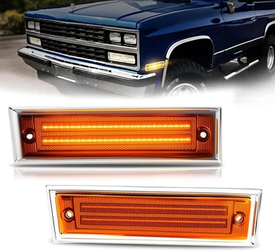LED Front Side Marker Light For 81-91 Chevrolet Chevy GMC C10 C20 C30 Blazer C/K Foto 1 de 4
