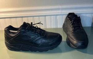Brooks Addiction Walker Men Size 12.5 D Black Leather Shoes Sneakers 1100391D001 - Picture 1 of 10