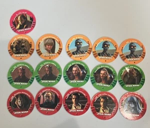 Vtg 1999 Star Wars Episode 1 Defeat Dark Side Game Pog Tokens KFC Taco Bell Set - Picture 1 of 3