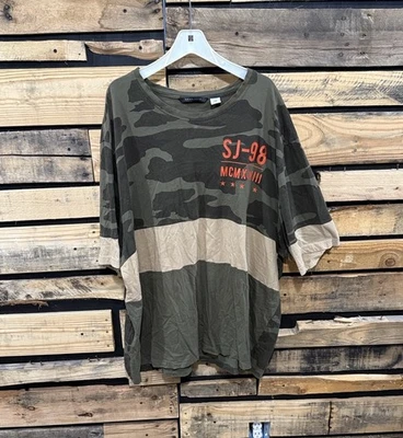 Y2K Sean John 男式绿色和卡其色 T 恤尺寸 5X — 第 1/4 张图片