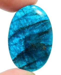 31 Ct 5X20X29 mm Natural Translucent Neon Apatite Oval Cabochon Gemstone HN-103 - Picture 1 of 1