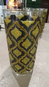 8 Vintage Culver Highball Glasses Mid Century Black Green Moroccan Starlyte  - Picture 1 of 4