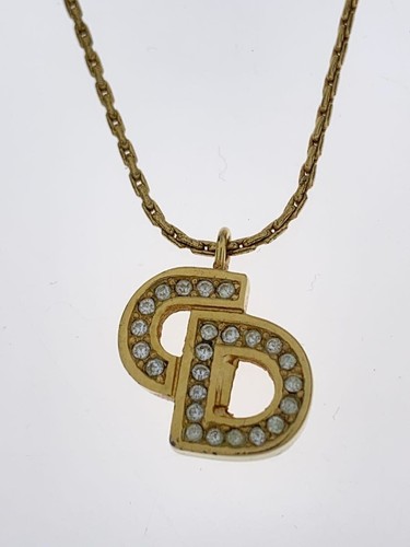 Collana Christian Dior CD Logo Pietra Chiara Top Donna Colore GLD Con
