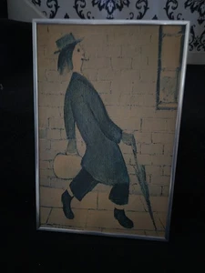 L S Lowry Man with Umbrella Print 15" x 10" - Picture 1 of 3