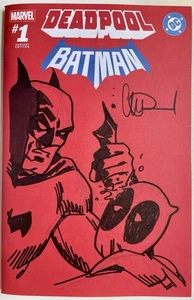 Marvel/DC Deadpool/Batman #1 Blank Cover w/Charlie Adlard BATMAN/DEADPOOL Sketch - Picture 1 of 3