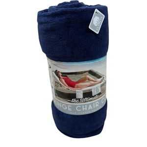The Ultimate Lounge Chair Cover Blue 100% Cotton Velour Converts Tote Bag Towel - Picture 1 of 4
