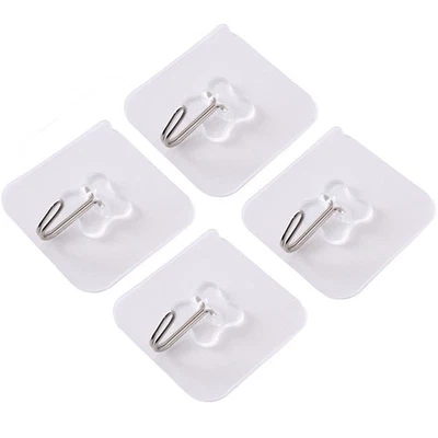  16 Pcs Wall Hooks Reusable Seamless Hooks Waterproof Self Adhesive Clothes - Imagen 1 de 4