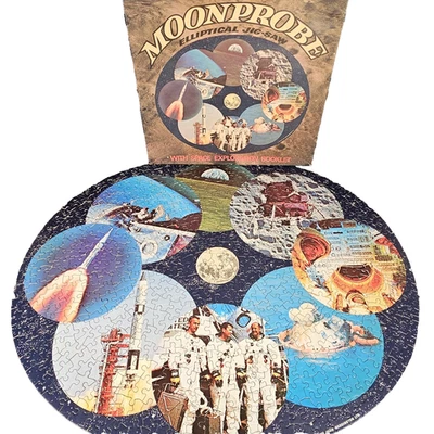 Moonprobe Waddingtons Elliptical Jigsaw Puzzle Rare 1969 600 piece Space Apollo - Image 1 of 4