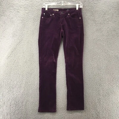 Adriano Goldschmied The Stevie Slim Straight Corduroy Pants Womens 25R Purple - Image 1 of 4
