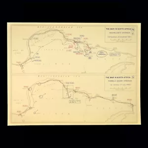 WWII Rommel's Second Offensive Map North African Campaign Auchinleck WW2 - Picture 1 of 8
