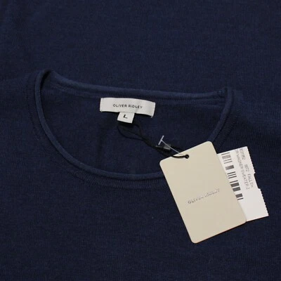 Новый с Ярлыками Wagner рулон шеи пуловер свитер размер L темно-синий 100% шерсти - Изображение 1 из 4