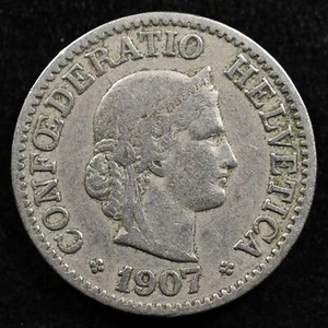 Switzerland 10 Rappen 1907, Coin, Inv#F319 - Picture 1 of 2