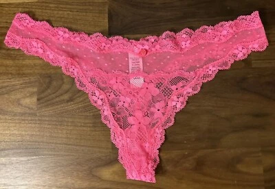 VICTORIA’S SECRET DREAM ANGELS Tanga Rosa Floral Malla/Encaje Suave Sedoso M Foto 1 de 4