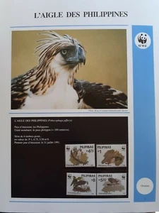 WWF Lot de feuilles 4 FDC + série OISEAU AIGLE DES PHILIPPINES Pilipinas 1991 - Photo 1/8