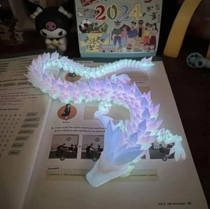 3D Printed Crystal Gem Dragon Model Flexible Decoration - Picture 1 of 17