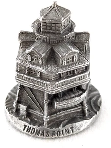 Statuina in peltro Thomas Point Lighthouse Spoontique #S669 - Foto 1 di 5