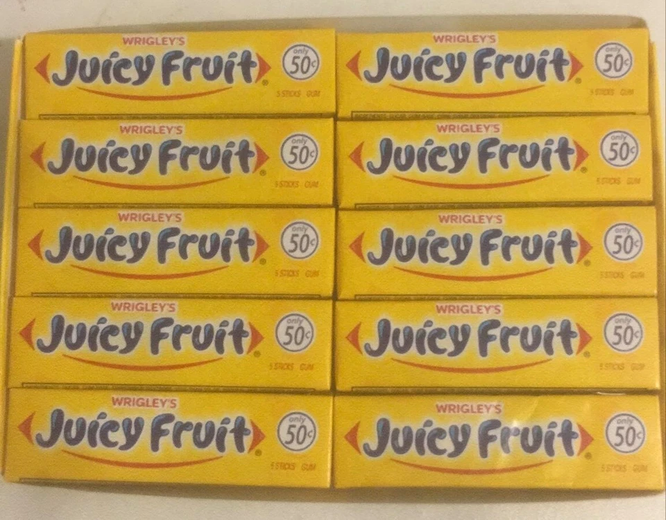 Juicy Fruit Chewing Gum Cinnamon Wrigleys 10x5 stick Packs USA Imported AUG2026 - Image 1 of 1