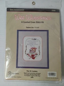 Wee Winsomes A Counted Cross Stitch Kit: Birth Announcement 11" x 14" New Sealed - Picture 1 of 5