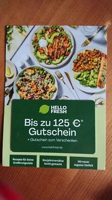 hello fresh Gutschein 125 Euro Einkaufsgutschein Lebensmittel online Mittagessen - Bild 1 von 2