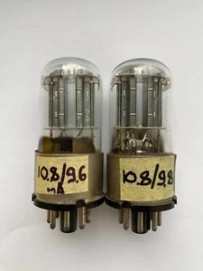 6N8S = 1578 = 6SN7 MELZ Matched Pair Sligtly Used Foil Getter Strong 1950s #2 - Picture 1 of 6