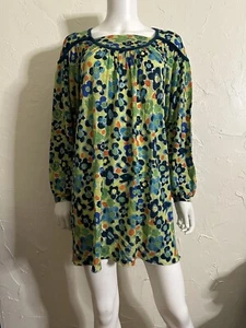 TSUMORI CHISATO WOOL FLORAL PRINT TUNIC LONG SLEEVED DRESS MULTICOLOR SIZE 2 - Picture 1 of 8