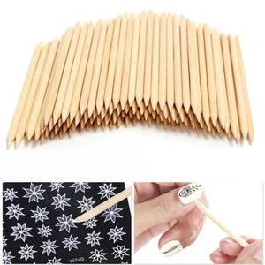 Nail Care Tools Orange Wooden Cuticle Pushers for Professional Manicures - Picture 1 of 54