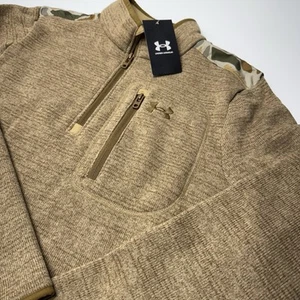 Under Armour Mens Specialist 1/4 Zip Sweater Brown Camo Tactical Long Sleeve M - Picture 1 of 4