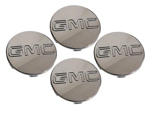Juego de 4 tapas centrales de rueda cromadas 83 mm para GMC Yukon Denali Sierra 9595759 - Imagen 1 de 2