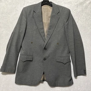Classic Circle S Dallas Texas Men's Tweed Blazer - Gray Wool Blend, Size 40R - Picture 1 of 7