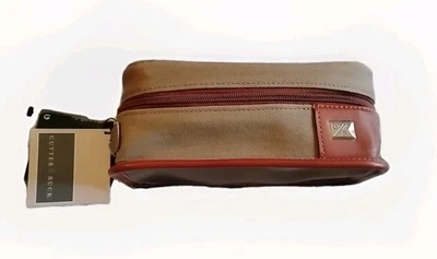 Caja de viaje para hombre bolsa cortador y buck algodón sarga ribete de cuero con cremallera alrededor Foto 1 de 4